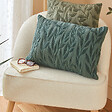 ATMOSPHERA - Coussin motif jacquard "Lehto" coton vert clair 50x50cm - vignette