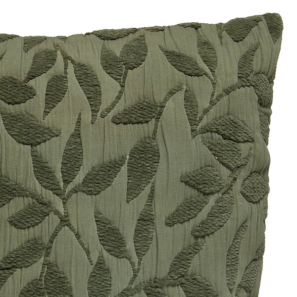 ATMOSPHERA - Coussin motif jacquard "Lehto" coton vert clair 50x50cm - large