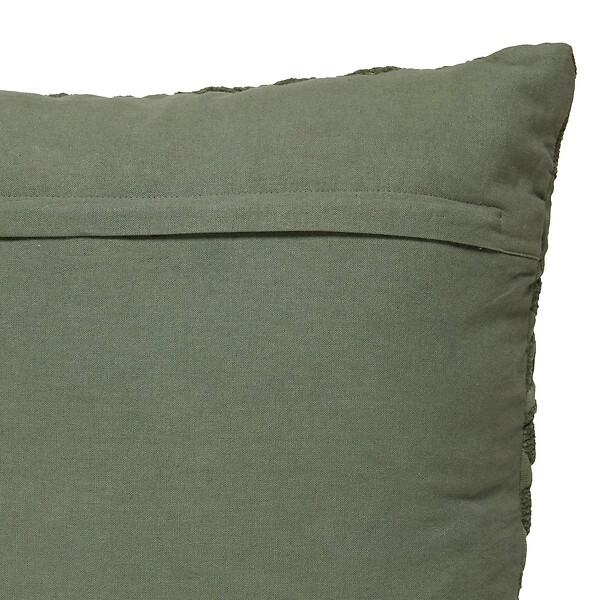 ATMOSPHERA - Coussin motif jacquard "Lehto" coton vert clair 50x50cm - large
