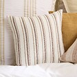 ATMOSPHERA - Coussin Groove 40x40cm rayé beige lin - vignette