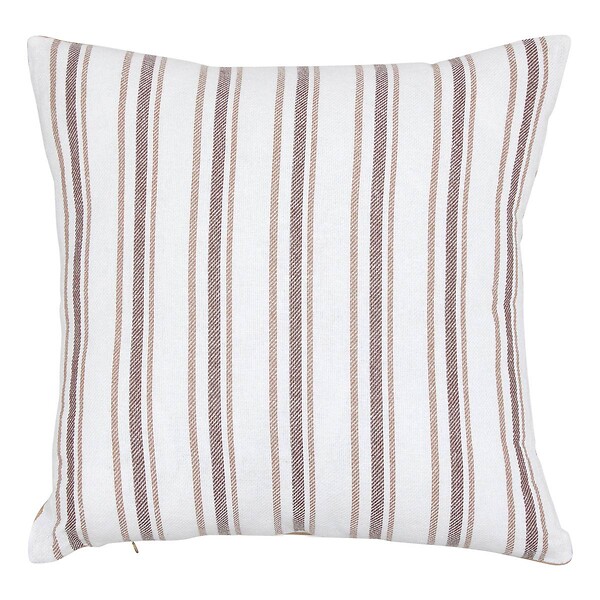 ATMOSPHERA - Coussin Groove 40x40cm rayé beige lin - large