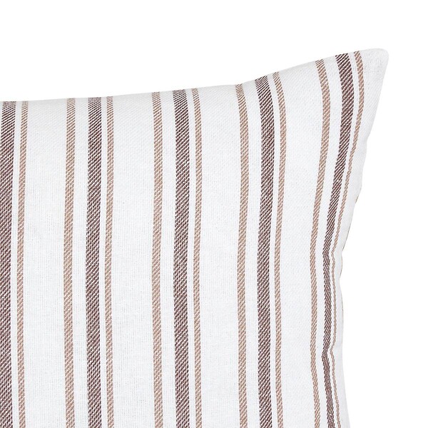 ATMOSPHERA - Coussin Groove 40x40cm rayé beige lin - large