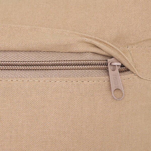 ATMOSPHERA - Coussin Groove 40x40cm rayé beige lin - large