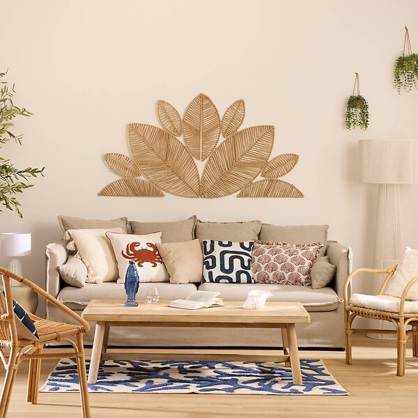 ATMOSPHERA - Coussin Oceania 40x40cm beige - large