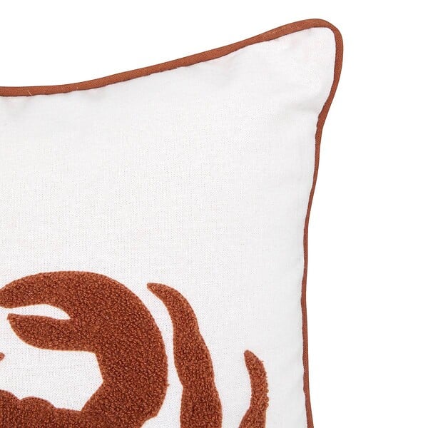 ATMOSPHERA - Coussin brodé Oceania 45x45cm blanc - large