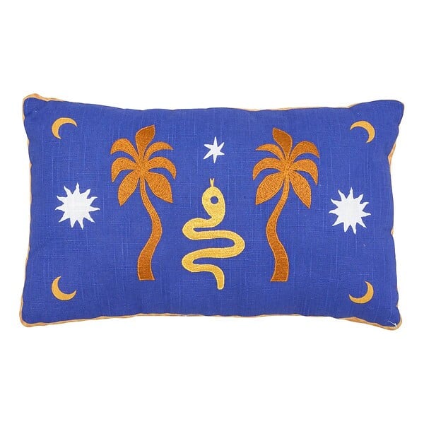 ATMOSPHERA - Coussin Libertad 30x50cm bleu indigo - large