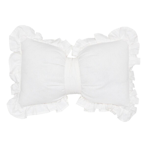 ATMOSPHERA - Coussin Fleur de rose 50x30cm blanc - large
