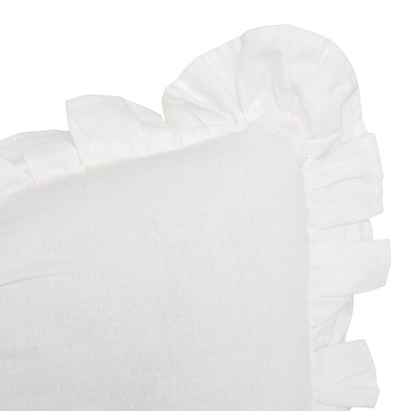 ATMOSPHERA - Coussin Fleur de rose 50x30cm blanc - large