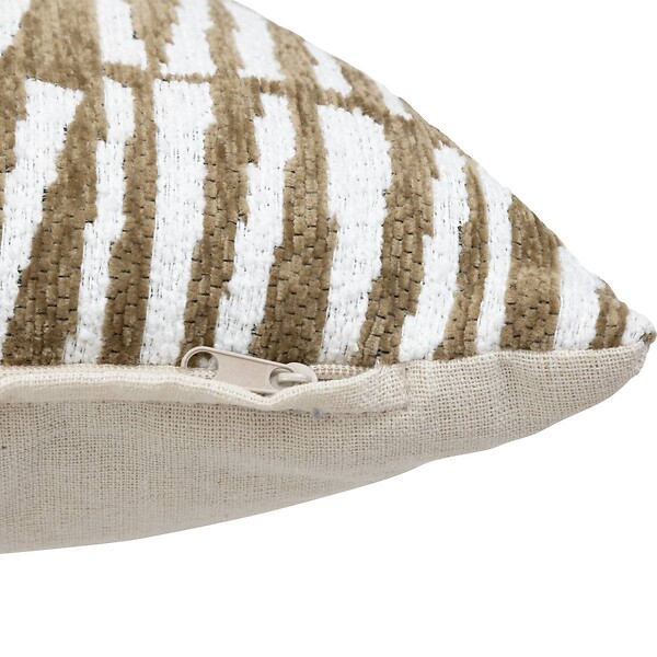 ATMOSPHERA - Housse de coussin Jeni chenille vert kaki 40x40cm - large