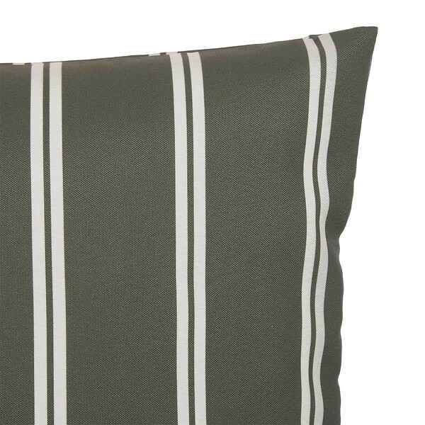 ATMOSPHERA - Housse de coussin d'extérieur Tileo 50x30cm rayée vert foncé - large
