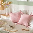 ATMOSPHERA - Coussin Fleur de rose 40x40cm rose - vignette