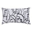 ATMOSPHERA - Housse de coussin d'extérieur Nolan 50x30cm motif fantaisie noir et blanc - vignette