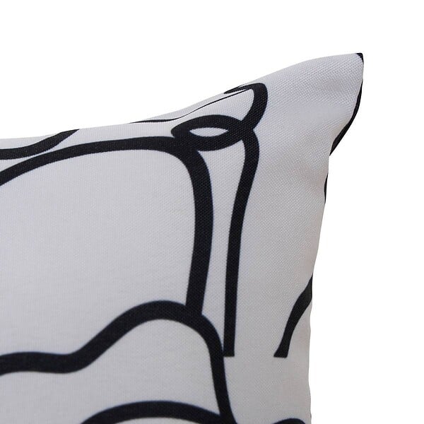 ATMOSPHERA - Housse de coussin d'extérieur Nolan 50x30cm motif fantaisie noir et blanc - large