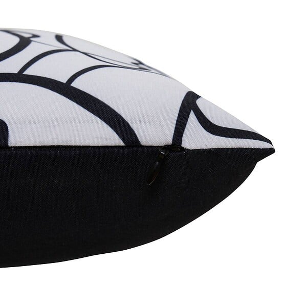 ATMOSPHERA - Housse de coussin d'extérieur Nolan 50x30cm motif fantaisie noir et blanc - large