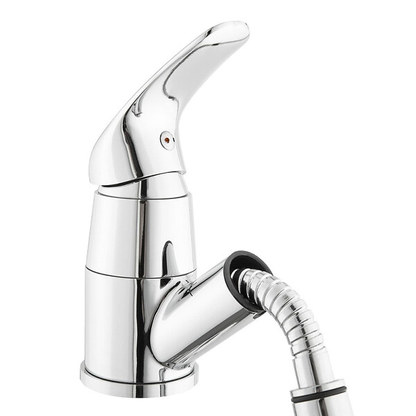 SIKO - S-Line Pro mitigeur d'évier sur pied avec douchette extractible, 2 jets, chrome (SIKOBSLPRO283) - large