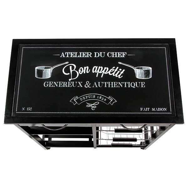5 FIVE SIMPLY SMART - Desserte à roulettes 5 niveaux "Gustaf" noir - large