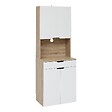 5 FIVE SIMPLY SMART - Buffet de cuisine 4 portes Eat up blanc et bois - vignette
