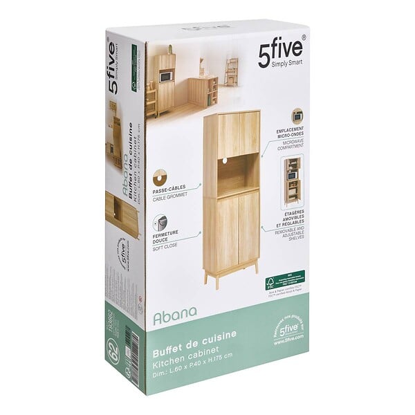 5 FIVE SIMPLY SMART - Buffet de cuisine Abana bois clair - large