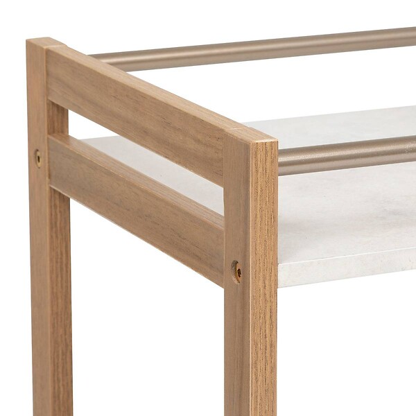 5 FIVE SIMPLY SMART - Desserte 3 niveaux Come L30cm bois et effet marbre - large