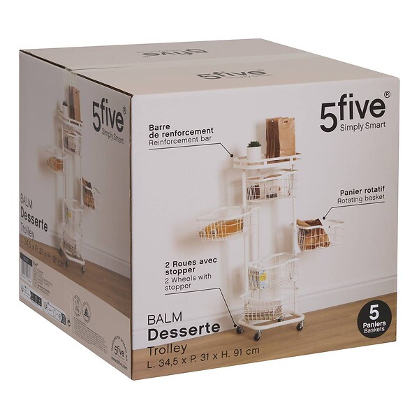 5 FIVE SIMPLY SMART - Desserte Balm 5 niveaux L34,5cm blanc - large