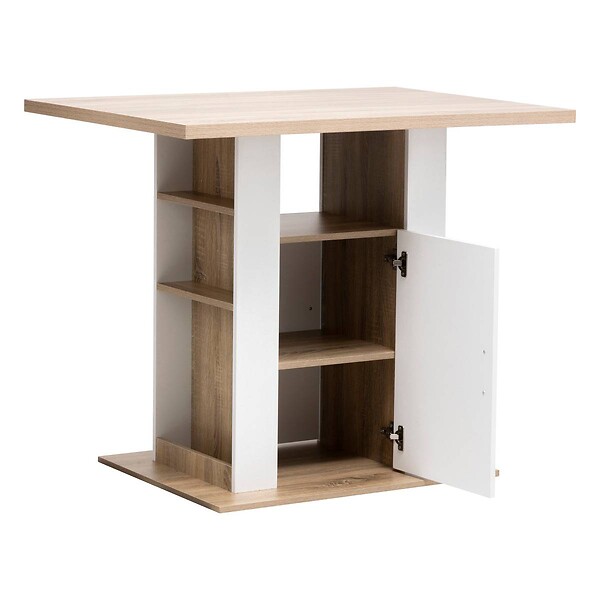5 FIVE SIMPLY SMART - Ilot de cuisine effet bois naturel blanc 90x110cm - large