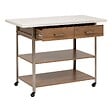 5 FIVE SIMPLY SMART - Ilot de cuisine Come 2 tiroirs bois et effet marbre - vignette