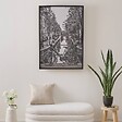 ATMOSPHERA - Affiche encadrée Ayu noir et blanc 70x100cm - vignette