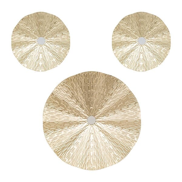 ATMOSPHERA - Lot de 3 déco murales Leslie métal doré D22/225/335cm - large
