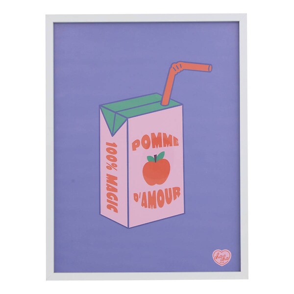ATMOSPHERA - Toile Cha Cha Pop avec Cadre Blanc 31,5x2x41,5 cm - large