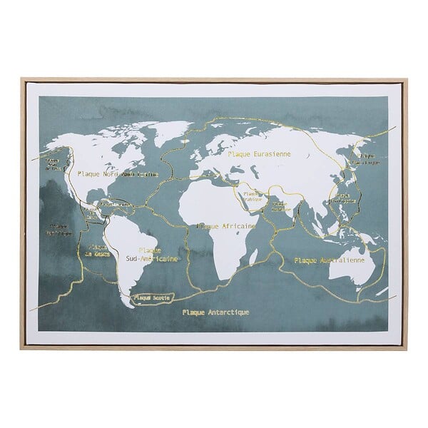 ATMOSPHERA - Toile imprimée encadrée Fanyo 70x50cm bleu emeraude - large