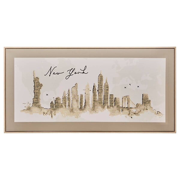 ATMOSPHERA - Toile imprimée encadrée Marlow noir et blanc 116x58cm - large