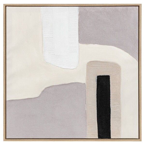 ATMOSPHERA - Déco mural 3D Laurenz blanc et violet 80x80cm - large