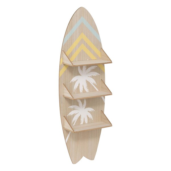 ATMOSPHERA - Étagère murale planche surf "Australie" 112x37cm beige - large