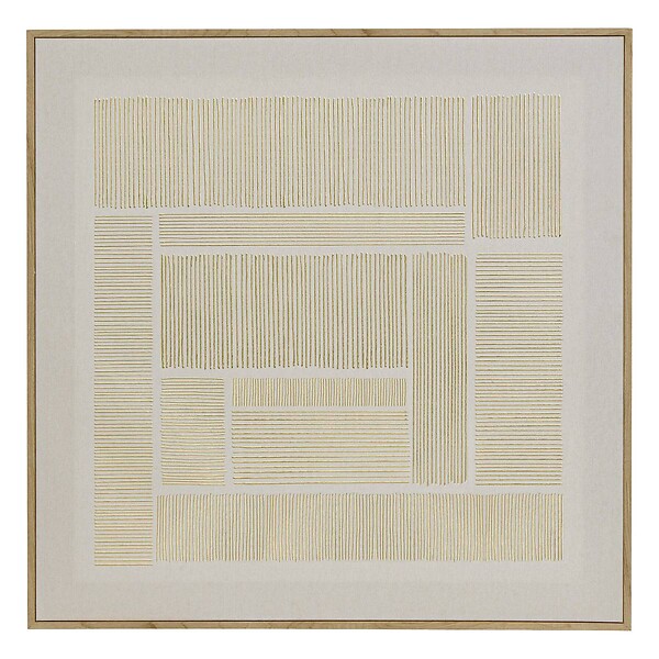 ATMOSPHERA - Toile imprimée encadrée Idrissa beige 58x58cm - large