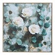 ATMOSPHERA - Toile imprimée fleurs 40x40cm bleu - vignette