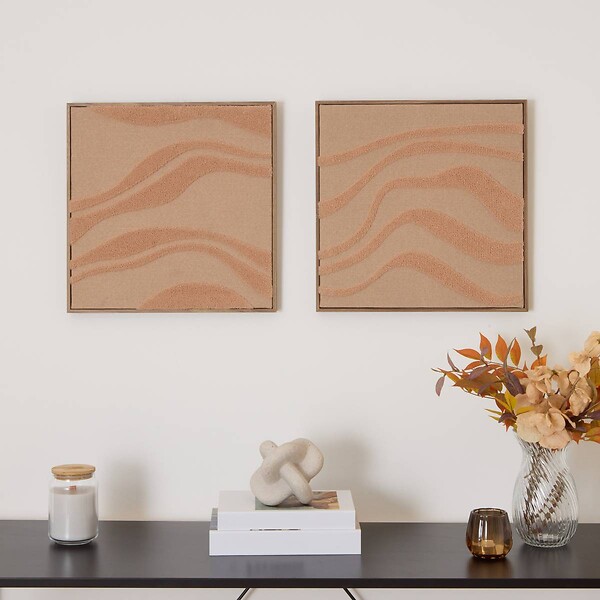 ATMOSPHERA - Toile 3D Noelie 40x40cm rose saumon - large