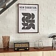 ATMOSPHERA - Affiche encadrée Adem noir et blanc 50x70cm - vignette