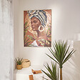 ATMOSPHERA - Toile peinte encadrée "Macarena" marron 122x92cm - vignette