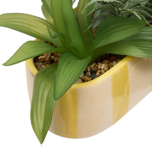 ATMOSPHERA - Plante artificielle Pool en Grès H24cm Orange et Jaune - large