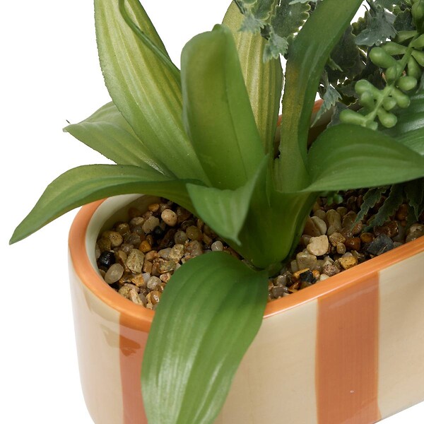 ATMOSPHERA - Plante artificielle Pool en Grès H24cm Orange et Jaune - large