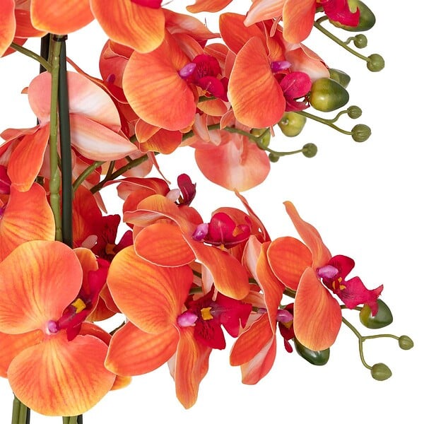 ATMOSPHERA - Orchidée artificielle en pot "Sanae" pot en ciment orange H65cm - large