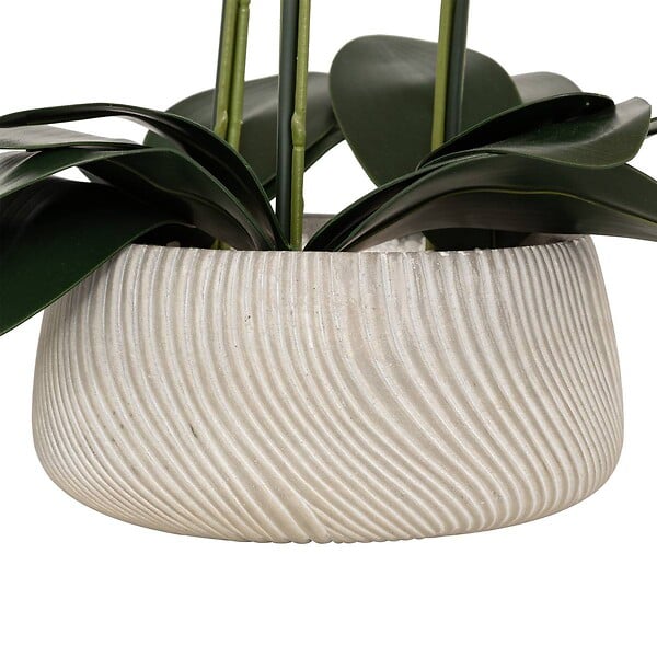ATMOSPHERA - Orchidée artificielle en pot "Sanae" pot en ciment orange H65cm - large
