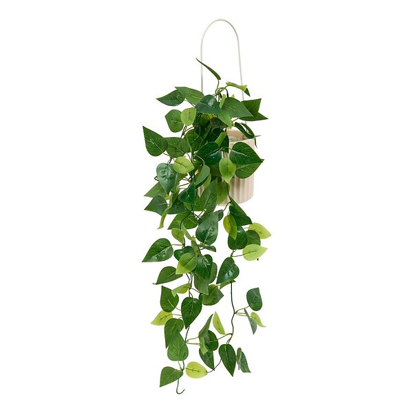 ATMOSPHERA - Plante artificielle suspendue Pool pot céramique beige - large