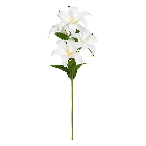 ATMOSPHERA - Tige de 4 lys artificielle "Jago" blanc H80cm - large