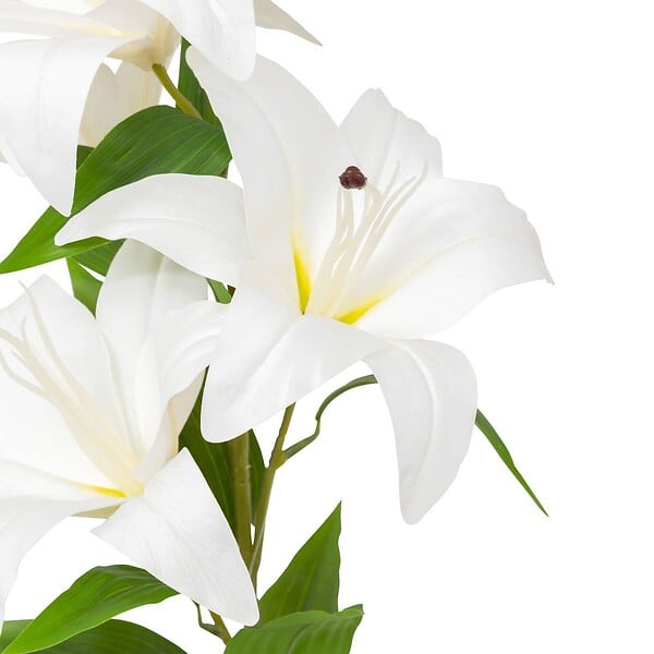 ATMOSPHERA - Tige de 4 lys artificielle "Jago" blanc H80cm - large