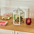ATMOSPHERA - Cage terrarium Fleur artificelle blanc H23 cm - vignette