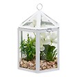 ATMOSPHERA - Cage terrarium Fleur artificelle blanc H23 cm - vignette