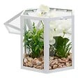ATMOSPHERA - Cage terrarium Fleur artificelle blanc H23 cm - vignette
