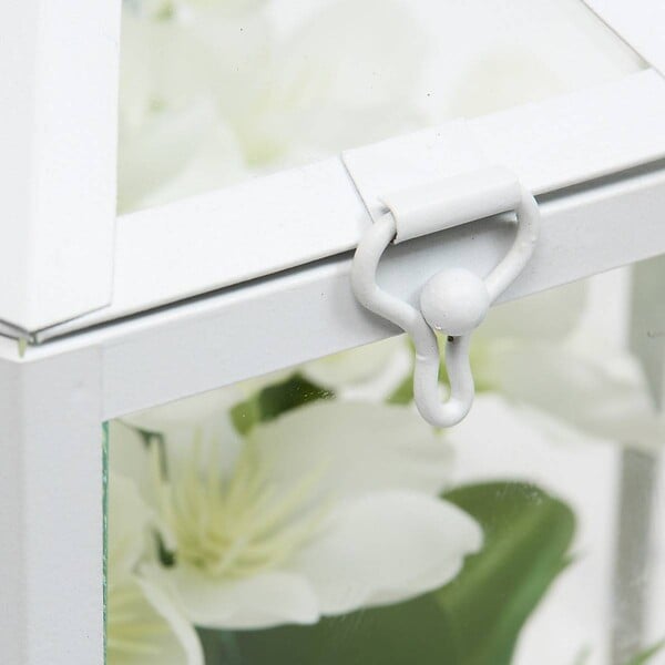 ATMOSPHERA - Cage terrarium Fleur artificelle blanc H23 cm - large