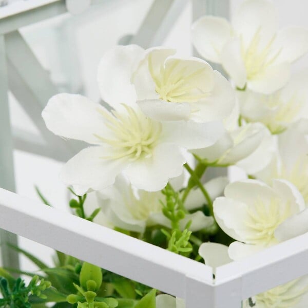 ATMOSPHERA - Cage terrarium Fleur artificelle blanc H23 cm - large